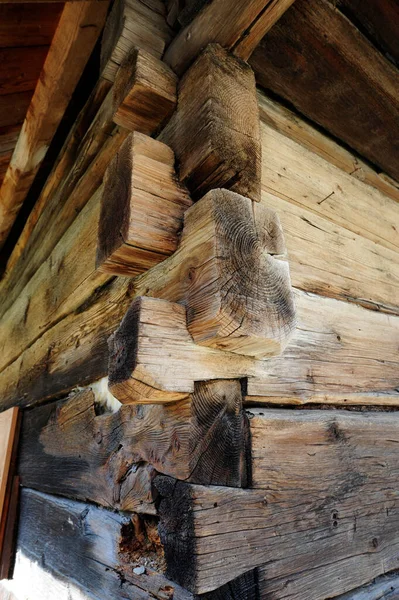 Wood Connection Timber Joint Log House — Stock Photo, Image