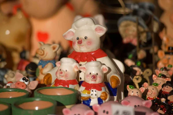 Свинья Талисман Новогодняя Традиция — стоковое фото