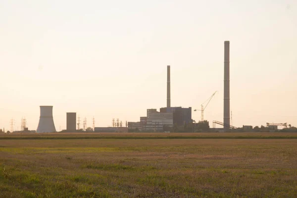 Caloric Thermal Power Plant Romania Sunset — Stock Photo, Image