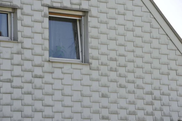 Janela Fachada Uma Casa Isolamento Térmico Edifício Moderno — Fotografia de Stock