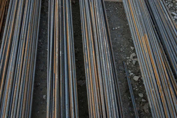 Structural Steel Construction Steel Pipes Construction Site — Stock Photo, Image