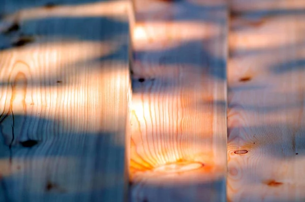 Recursos Naturais Material Construção Madeira Closeup Com Relâmpago Sol — Fotografia de Stock