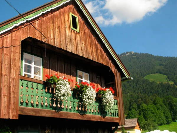 Tipica Casa Legno Ausseerland Nelle Alpi Austriache — Foto Stock