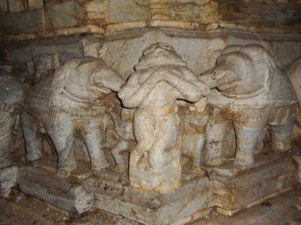 Symbol Eines Elefanten Einem Tempel Hampi Indien — Stockfoto