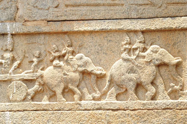 Symbole Éléphant Dans Temple Hampi Inde — Photo