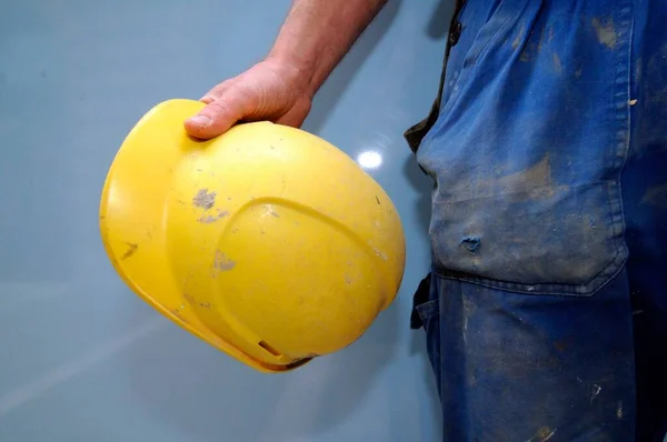 Capacete Segurança Como Medida Proteção Para Cabeça Trabalho — Fotografia de Stock