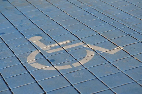 Simbolo Della Sedia Rotelle Mobilità Accessibilità Disabili Nel Pubblico — Foto Stock