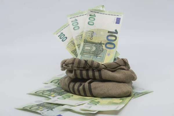 100 Ευρώ Τραπεζογραμμάτιο Νόμισμα Στην Ευρωπαϊκή Ένωση Επιχειρήσεις Και Οικονομικά — Φωτογραφία Αρχείου