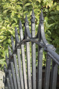 Binaya girip çıkmak için demir kapı ya da kapı döşemiş.