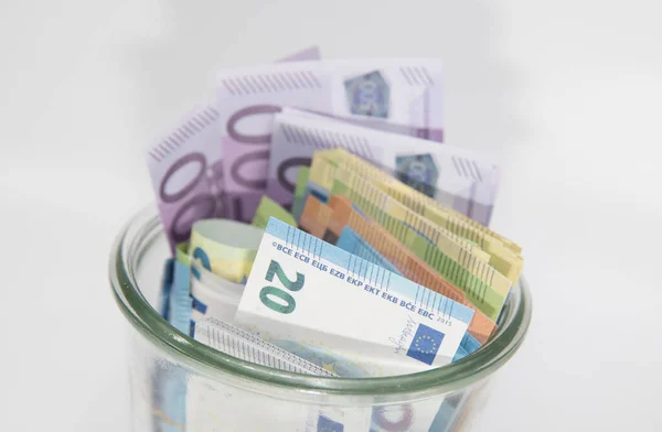 Eurobankbiljetten Voor Contante Transacties Betalend Europese Unie — Stockfoto