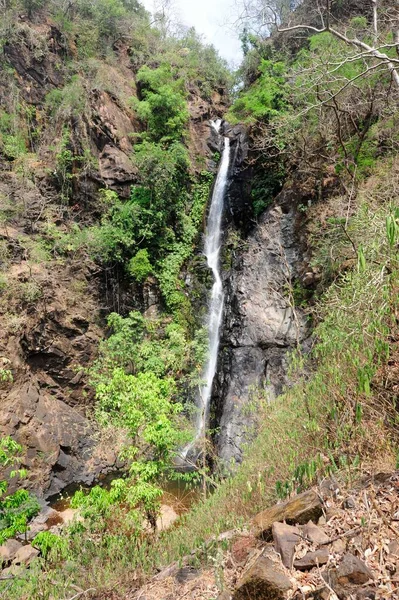 Természetes Vízesés Dél Indiai Dzsungelben Nyugati Kapuk — Stock Fotó