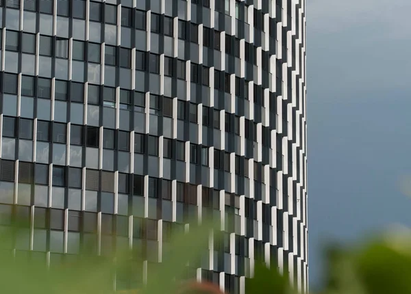 Projeto Fachada Vidro Edifício Moderno Arquitetura Design Construção — Fotografia de Stock