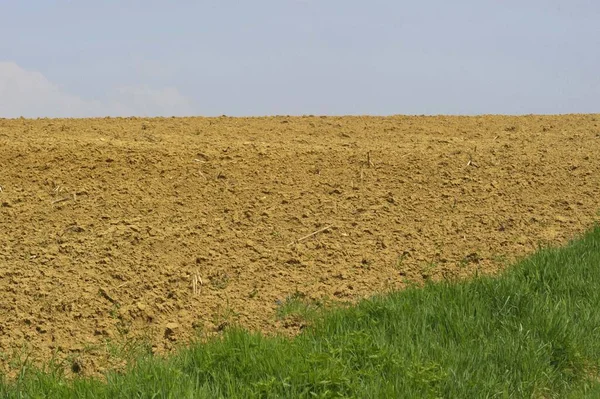 Szántóföld Szántóföld Tavasszal Mezőgazdaság Tél Vége Után — Stock Fotó