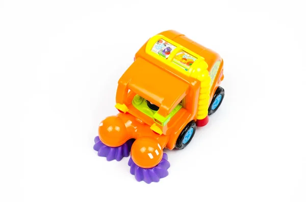 Limpeza Carros Brinquedo Carro Brinquedo Infantil Laranja — Fotografia de Stock