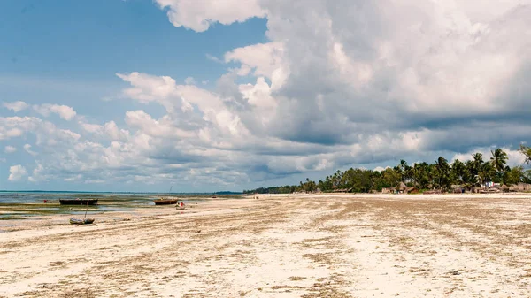 Odlivu Zanzibar Beach Během Dne — Stock fotografie