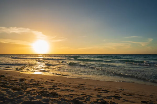 Underbar Solnedgång Stranden Varadero Kuba — Stockfoto