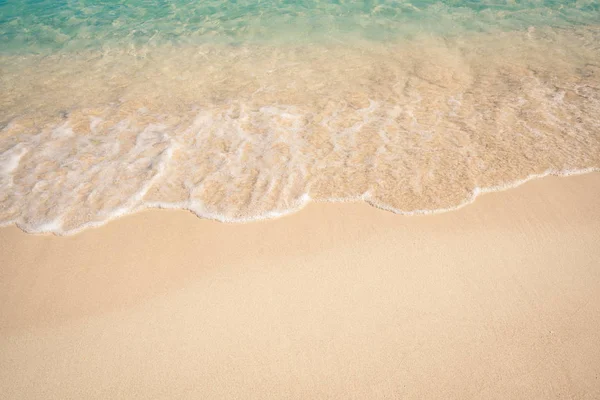 Soft Blue Ocean Wave Sandy Beach Background Caribbean Beach — Stock Photo, Image