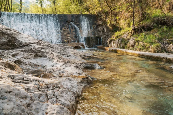 Waterfall at the Vertova torrent — Stock Photo, Image