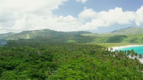 Luchtfoto van Rincon Beach, Dominicaanse Republiek — Stockvideo