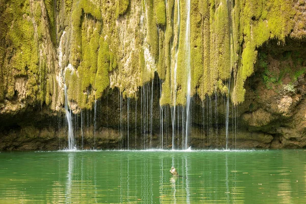 Nice view of the final part of El Limon tropical waterfall — Stock Photo, Image