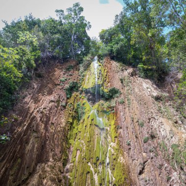 Seen from below of el Limon tropical waterfall 