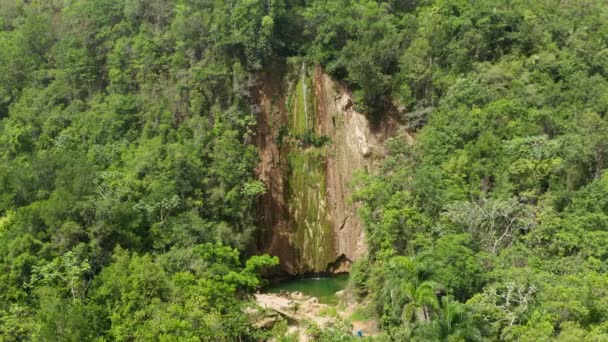 Aerial view of El Limon waterfall — Stock Video