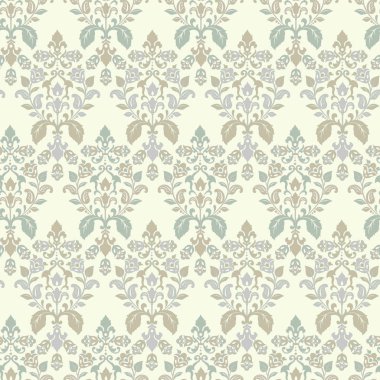 Vektör desenli parmak izi. Damask Kusursuz bağbozumu. Duvar kağıdı, kumaş, davetiye için kullanılabilir