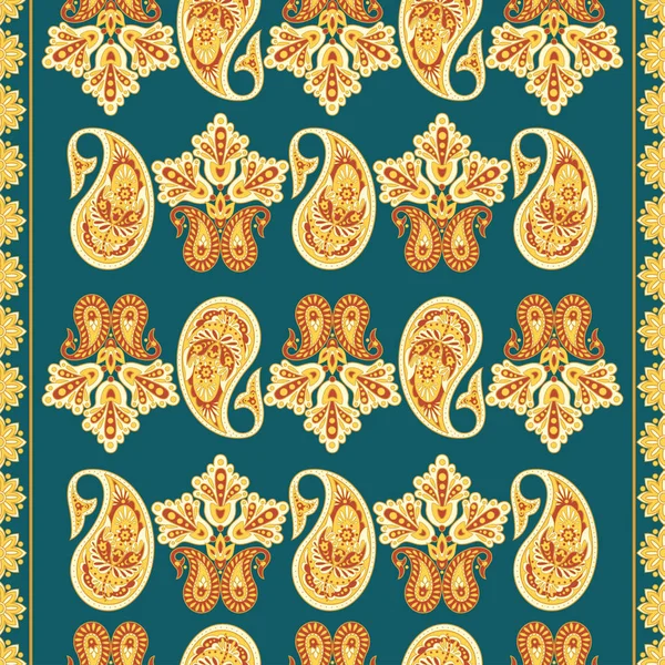 Paisley Seamless Textile Pattern Asian Batik Style — Stock Vector