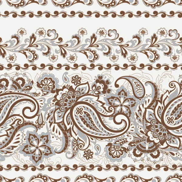 Paisley Floral Orientalische Ethnische Muster Nahtloses Arabisches Ornament Ornamentale Motive — Stockvektor