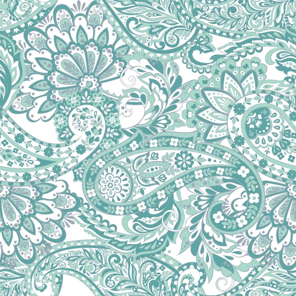 Florales Nahtloses Muster Mit Paisley Ornament Vektorillustration Asiatischen Textilstil — Stockvektor