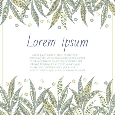 Çiçek desenli davetiye kartı.