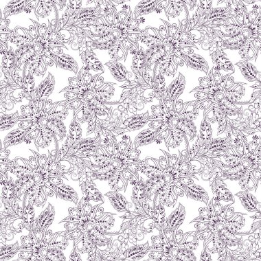 Çiçek desenli Batik tarzı. Vektör çizim