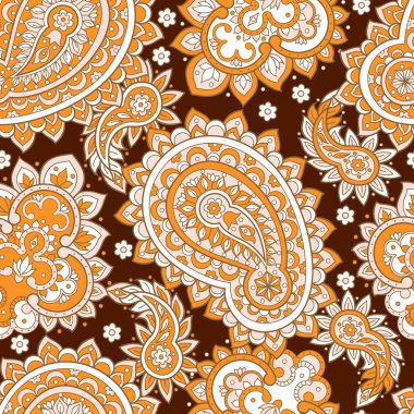 Kusursuz Etnik Dekoratif Desen. Paisley Vektör Kusursuz Desen