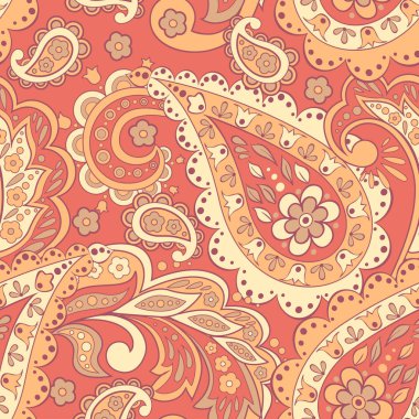 Asya batik tarzı desenli Tekstil desen. Vektör çizim