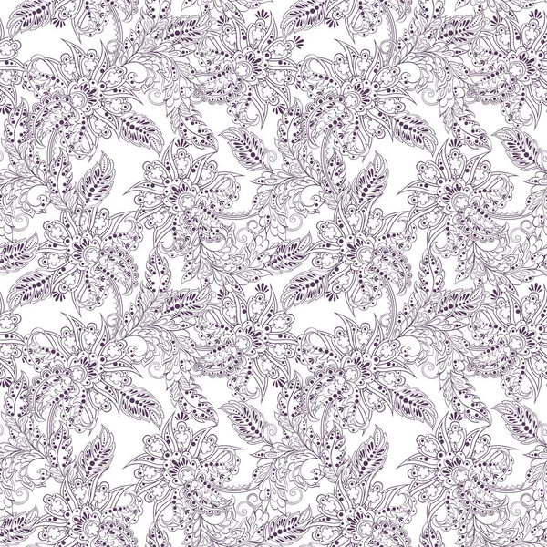 Blumenmuster Batikstil Vektorillustration — Stockvektor