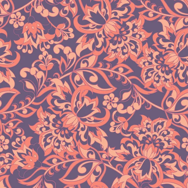 ภาพเวกเตอร ดอกไม ในสไตล ดามาสก นหล งเช อชาต — ภาพเวกเตอร์สต็อก