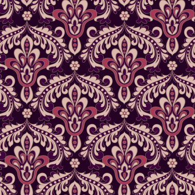 Lila ve beyaz clolors sorunsuz vintage çiçek desenli