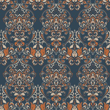 Mavi renkli Vintage seamless modeli