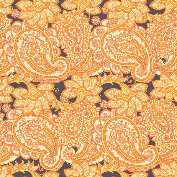 Patrón Sin Costura Floral Con Ornamento Paisley — Archivo Imágenes Vectoriales