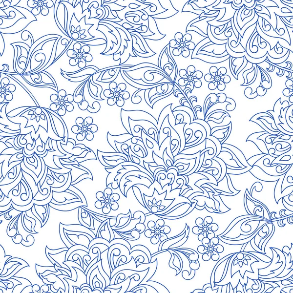 Vintage Muster Mit Schönen Blumen Auf Weißem Hintergrund — Stockvektor