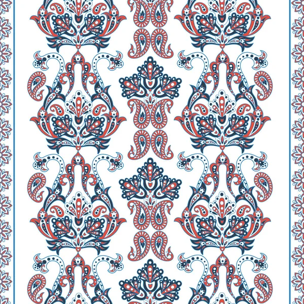 Hint tarzı çiçeklerle damasko seamless modeli