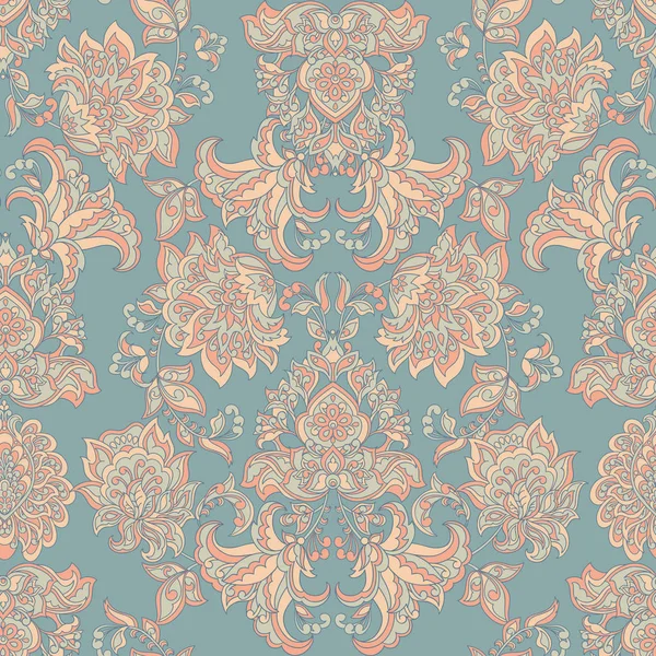 Élégance Motif Sans Couture Avec Des Fleurs Dans Style Baroque — Image vectorielle