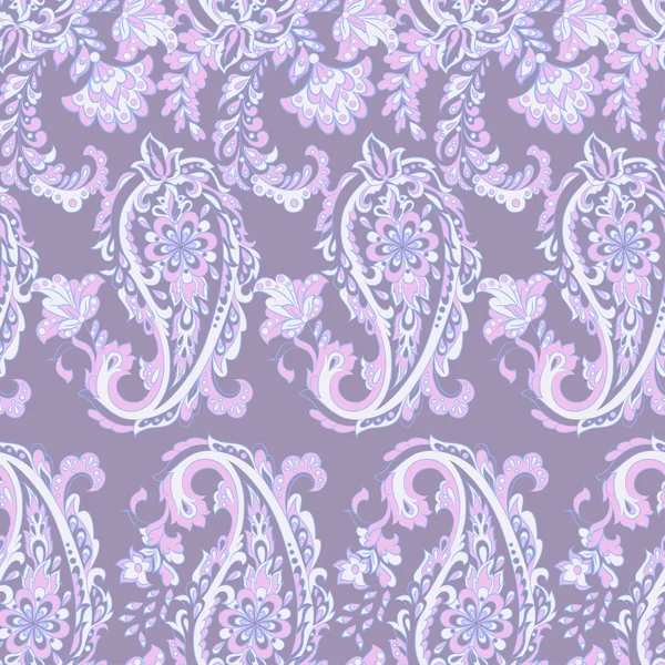 Seamless Paisley Pattern Lilac Color — Stock Vector