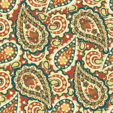 Paisley Çiçeksiz Vektör Deseni