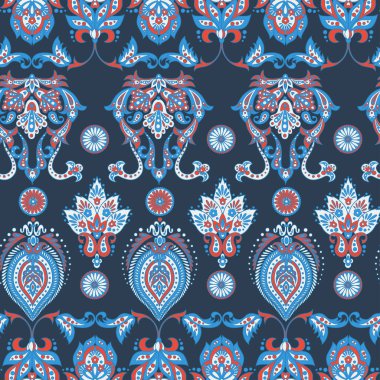 Damask biçimi kusursuz çiçek deseni