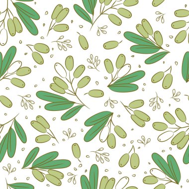 Zeytinler elle çizilmiş desen. yiyecek vektörü arkaplanı