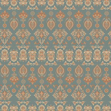 Folklorik Batik vektör süsü. Etnik Çiçeksiz desen