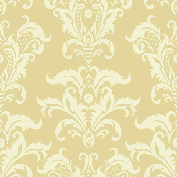 Damask Floral Wallpaper Vintage Vector Seamless Pattern — Stock Vector