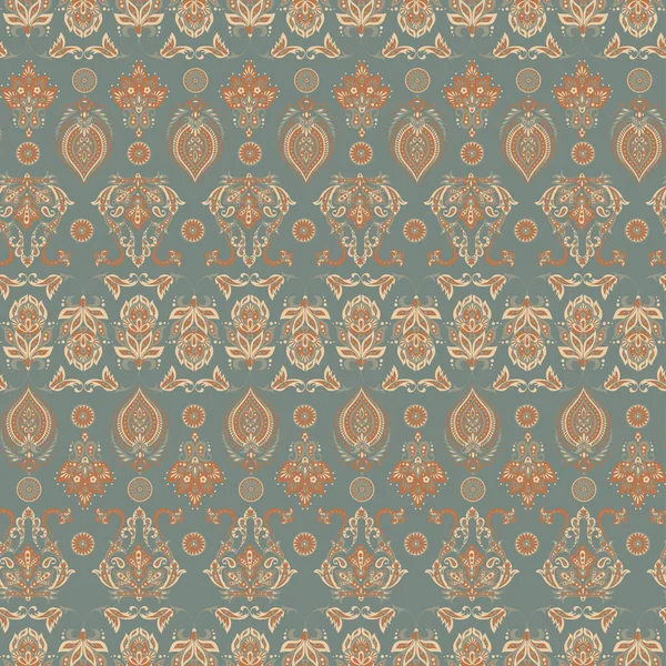 Ornement Vectoriel Batik Folklorique Ethnique Floral Motif Sans Couture — Image vectorielle