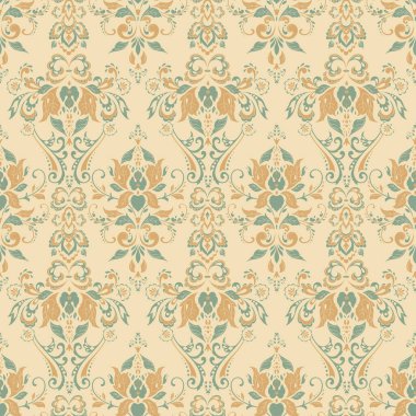 Vektör Barok çiçek deseni. Klasik çiçek süsü. Duvar kağıtları, tekstil, kumaş için klasik doku